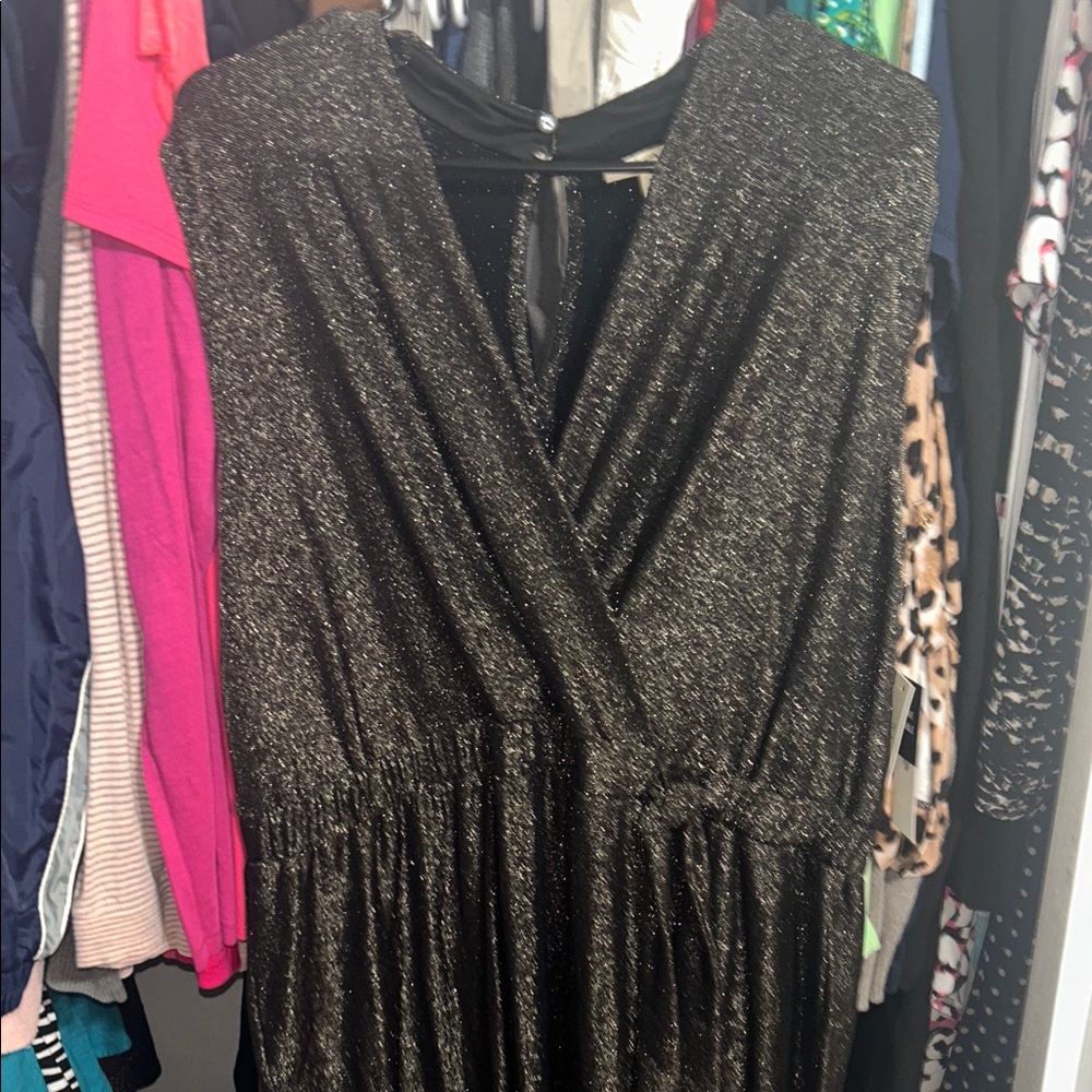 Shimmering Black Metallic Jumpsuit
